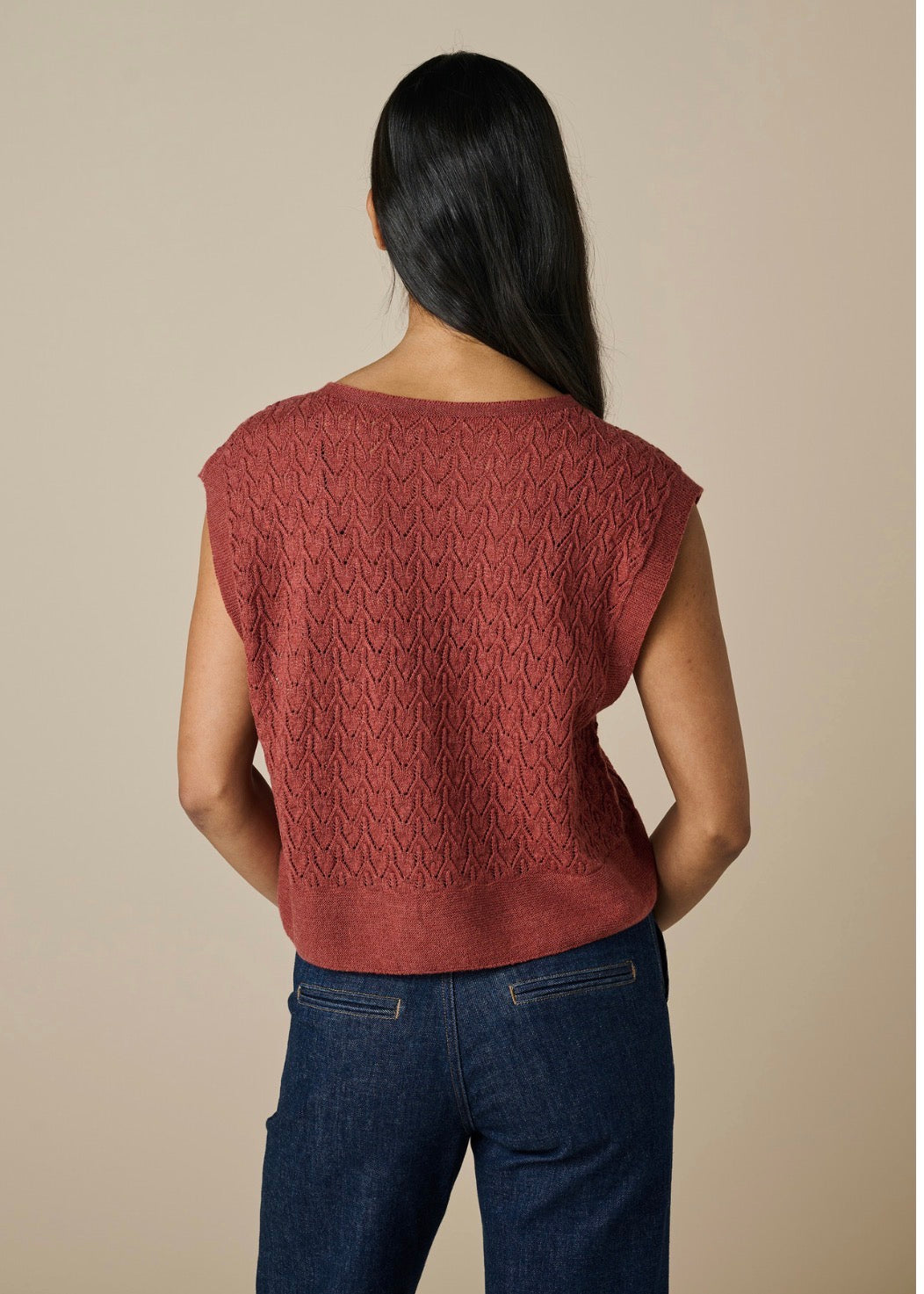 Uimi Merino Wool Kitty Vest - Papaya