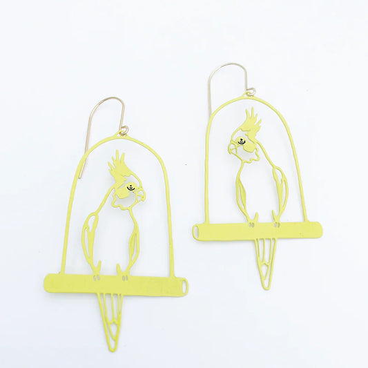 Denz Lemon Cockatiel Earrings