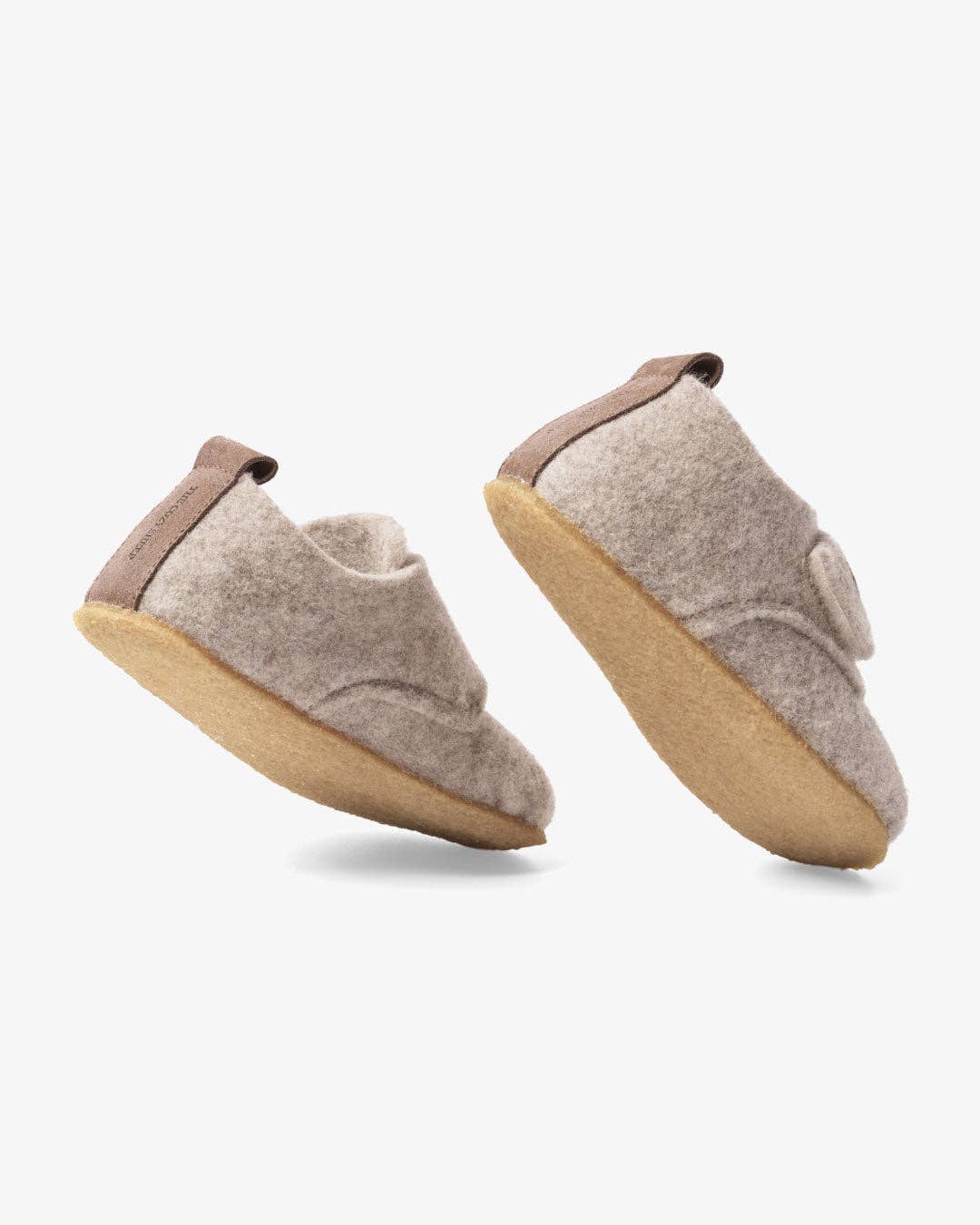 The Cozy Sheep Felted Kids Slippers - Beige