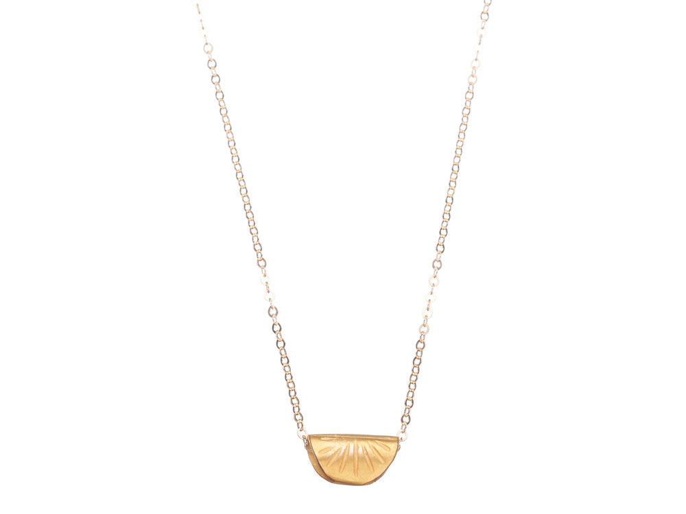 Shabana Jacobson Folded Sun Disc Necklace - Silver or Gold