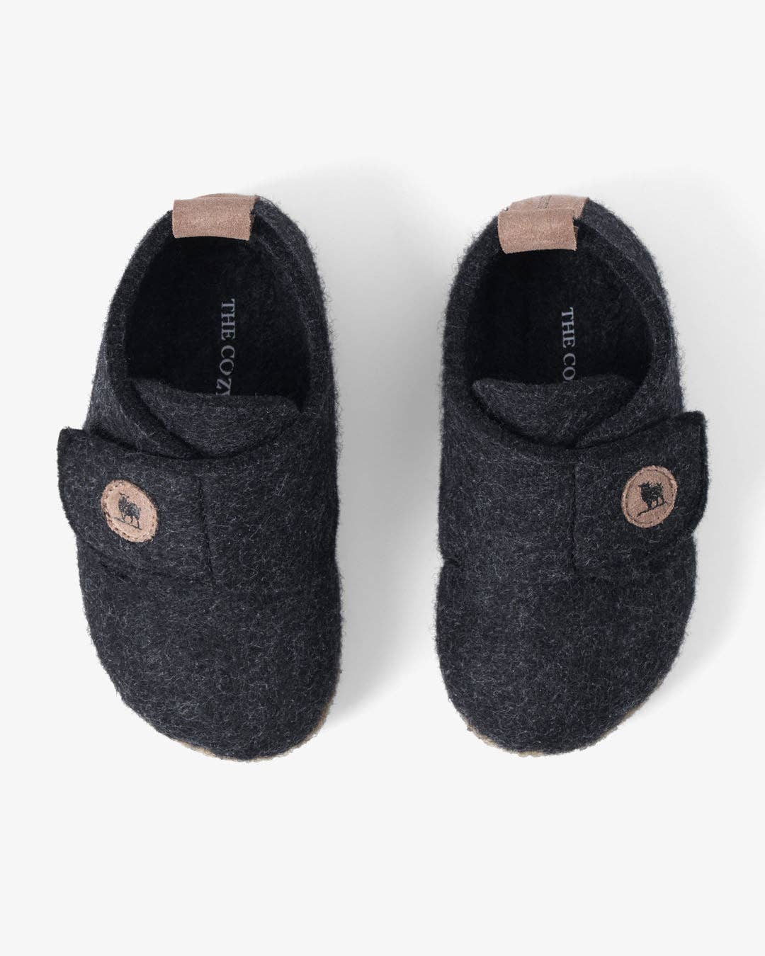 The Cozy Sheep Felted Kids Slipper - Dark Grey