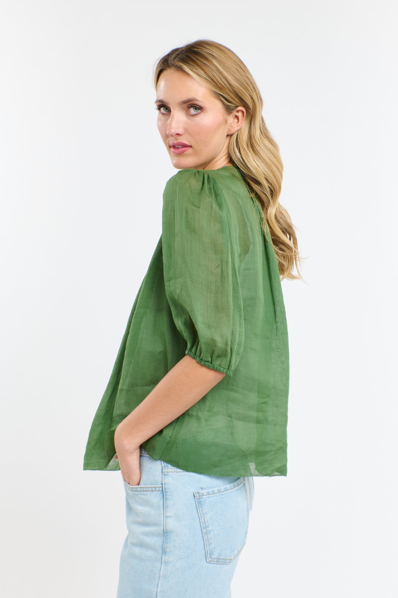 365 Days Ariel Pintuck Top - Kelly Green