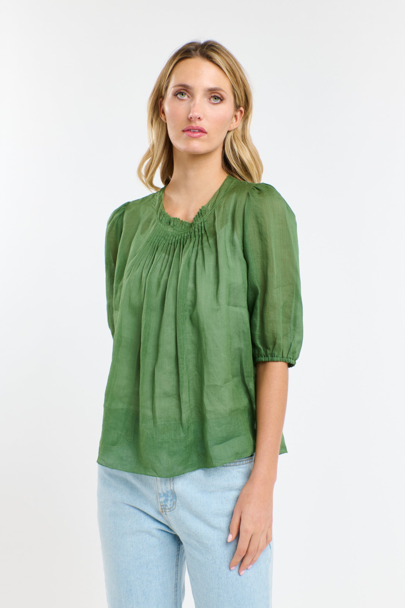 365 Days Ariel Pintuck Top - Kelly Green