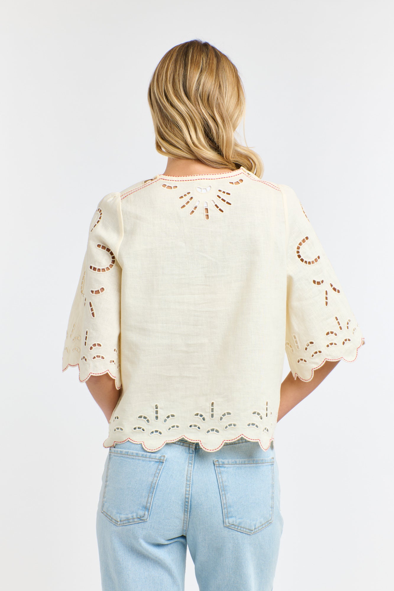 365 Days Annie Embroidered Top - Antique Cream