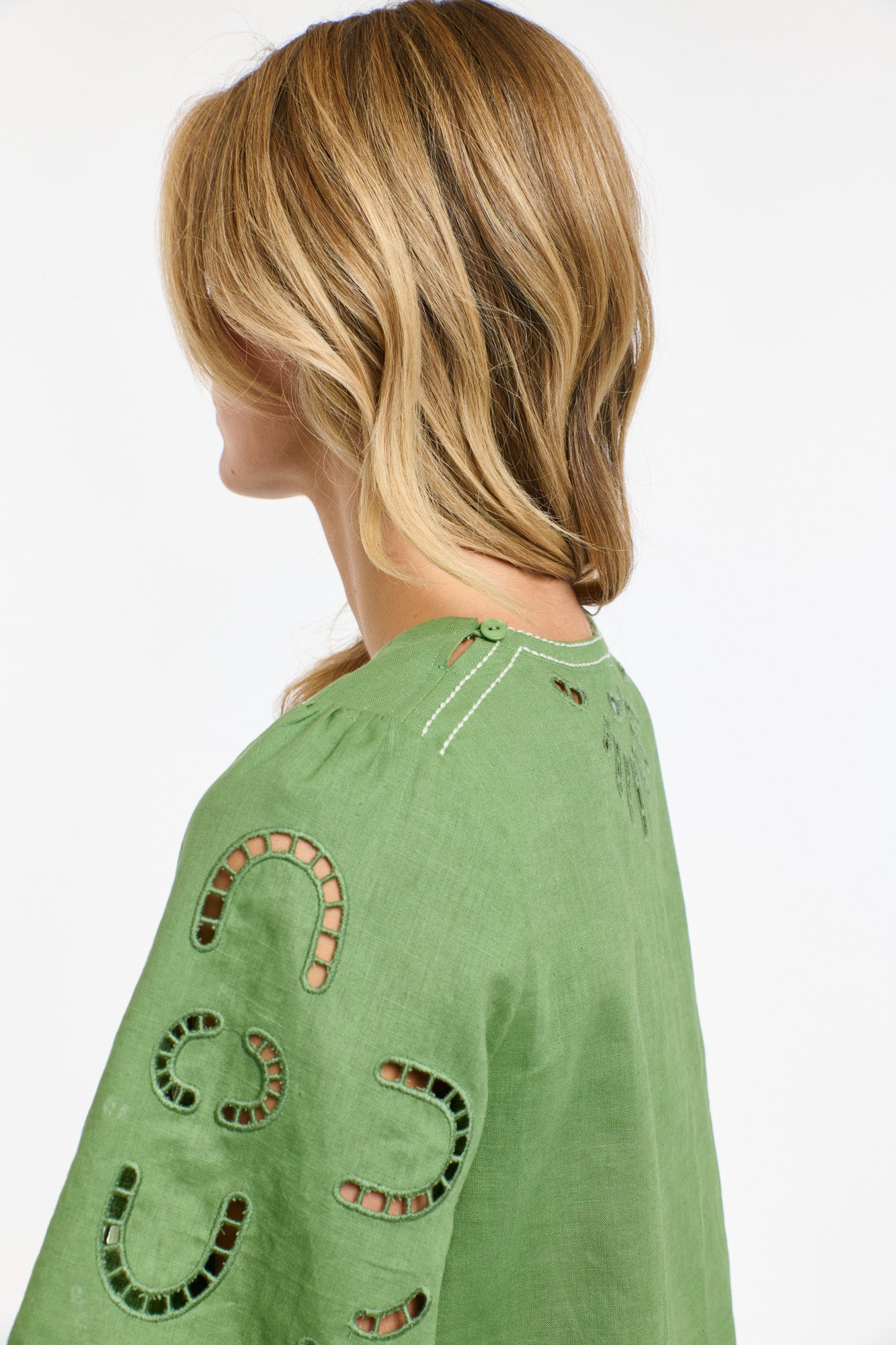 365 Days Annie Embroidered Top - Kelly Green