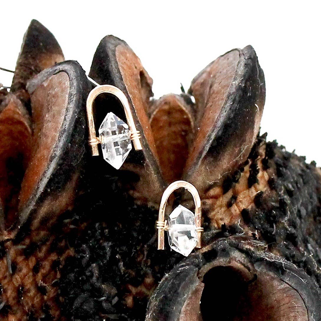 Herkimer Diamond Staple Studs