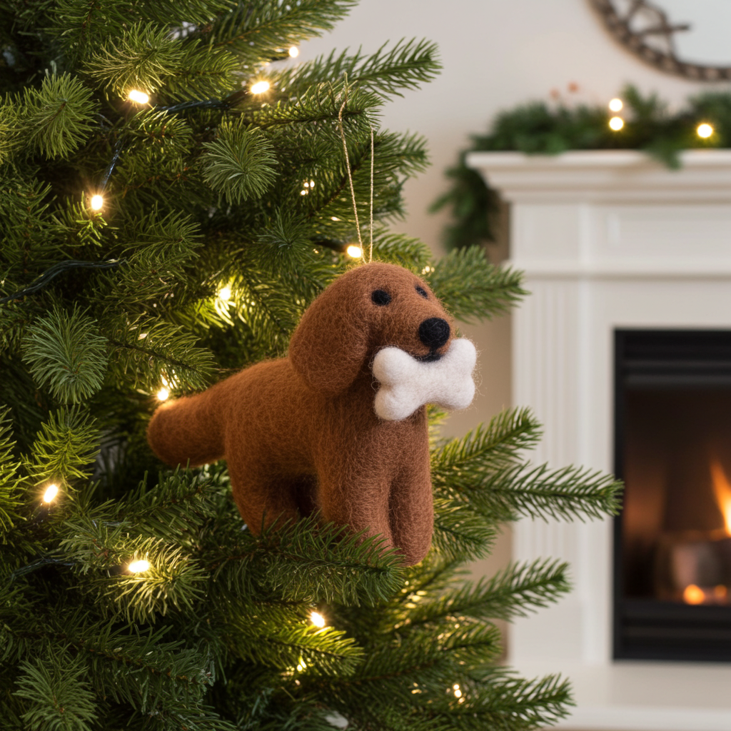 Handmade Felt Labrador Ornament