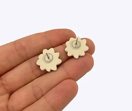 Togetherness Ceramic Cobalt Flora Stud Earrings