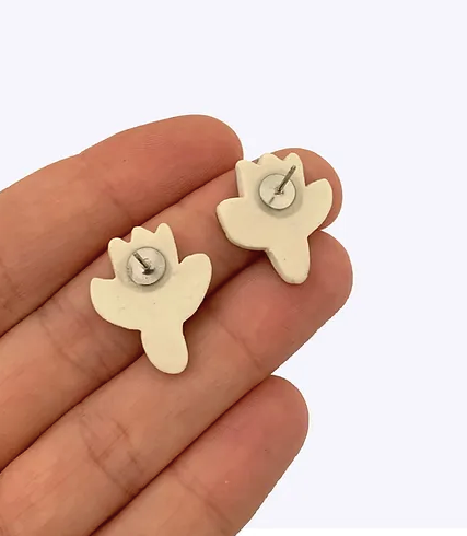 Togetherness Ceramic Cobalt Tulip Stud Earrings