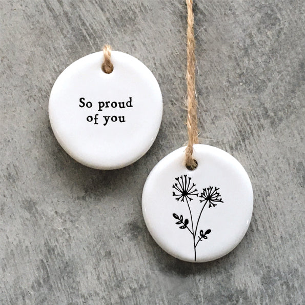 East of India Porcelain Mini Hanging Tag