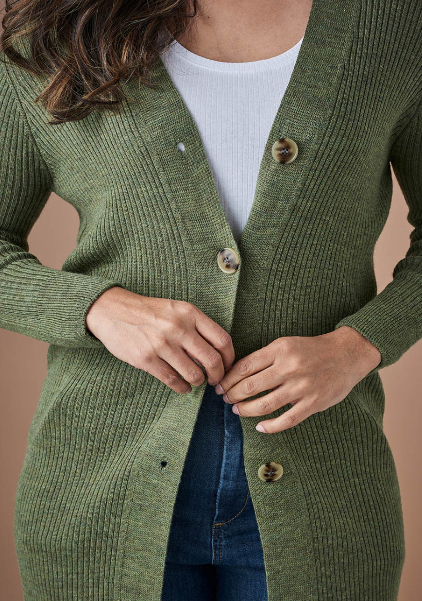 Uimi August Merino Wool Cardigan - Fern