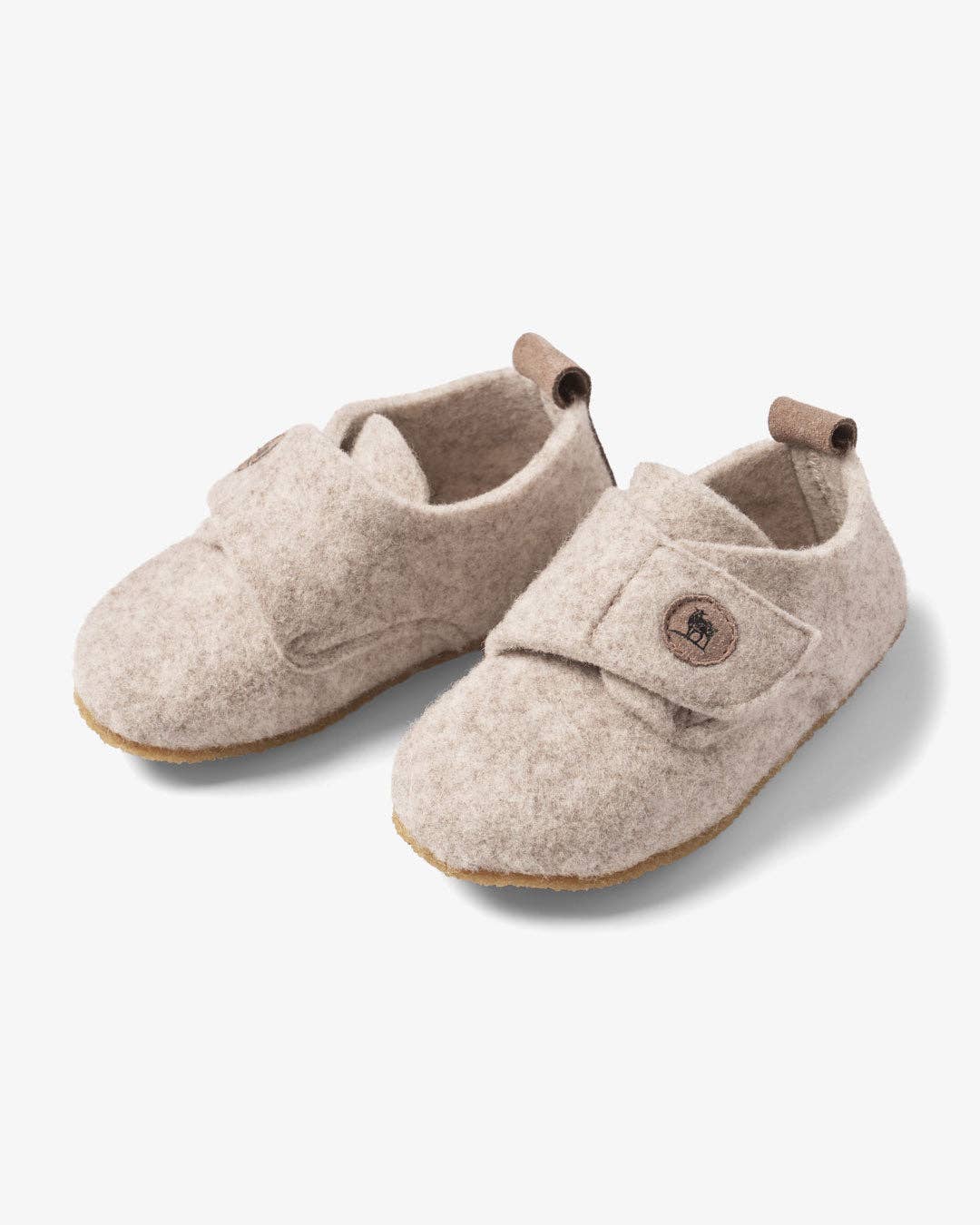 The Cozy Sheep Felted Kids Slippers - Beige