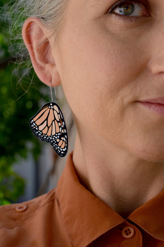 Kitty Came Home - Monarch Butterfly Earrings