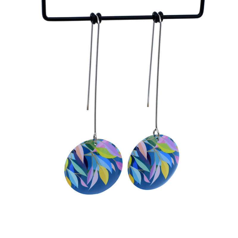 Kitty Came Home - Evening Leaves Domed Circle Earrings