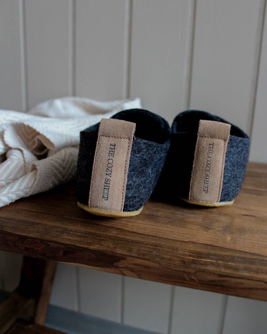 The Cozy Sheep Felted Kids Slipper - Dark Grey