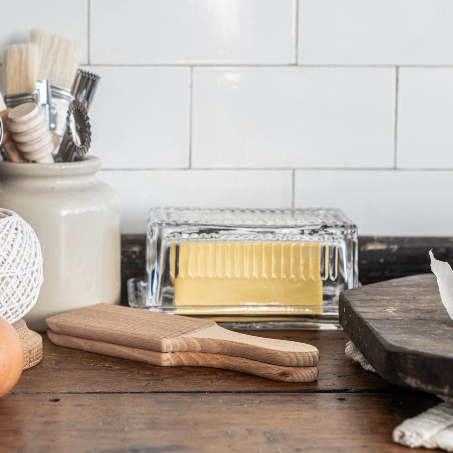 Heaven In Earth Glass Butter Dish
