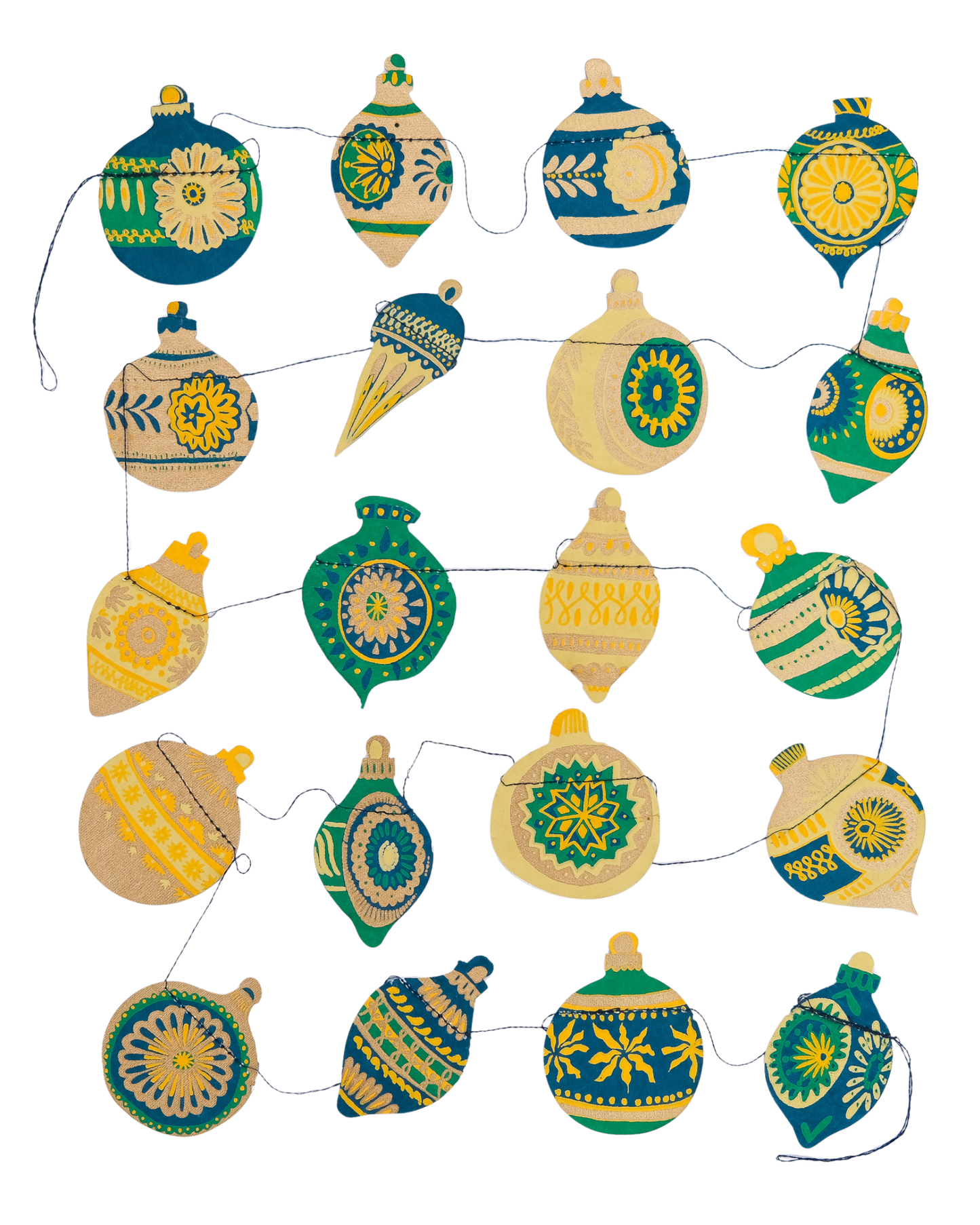 East End Press - Christmas Ornaments Sewn Garland