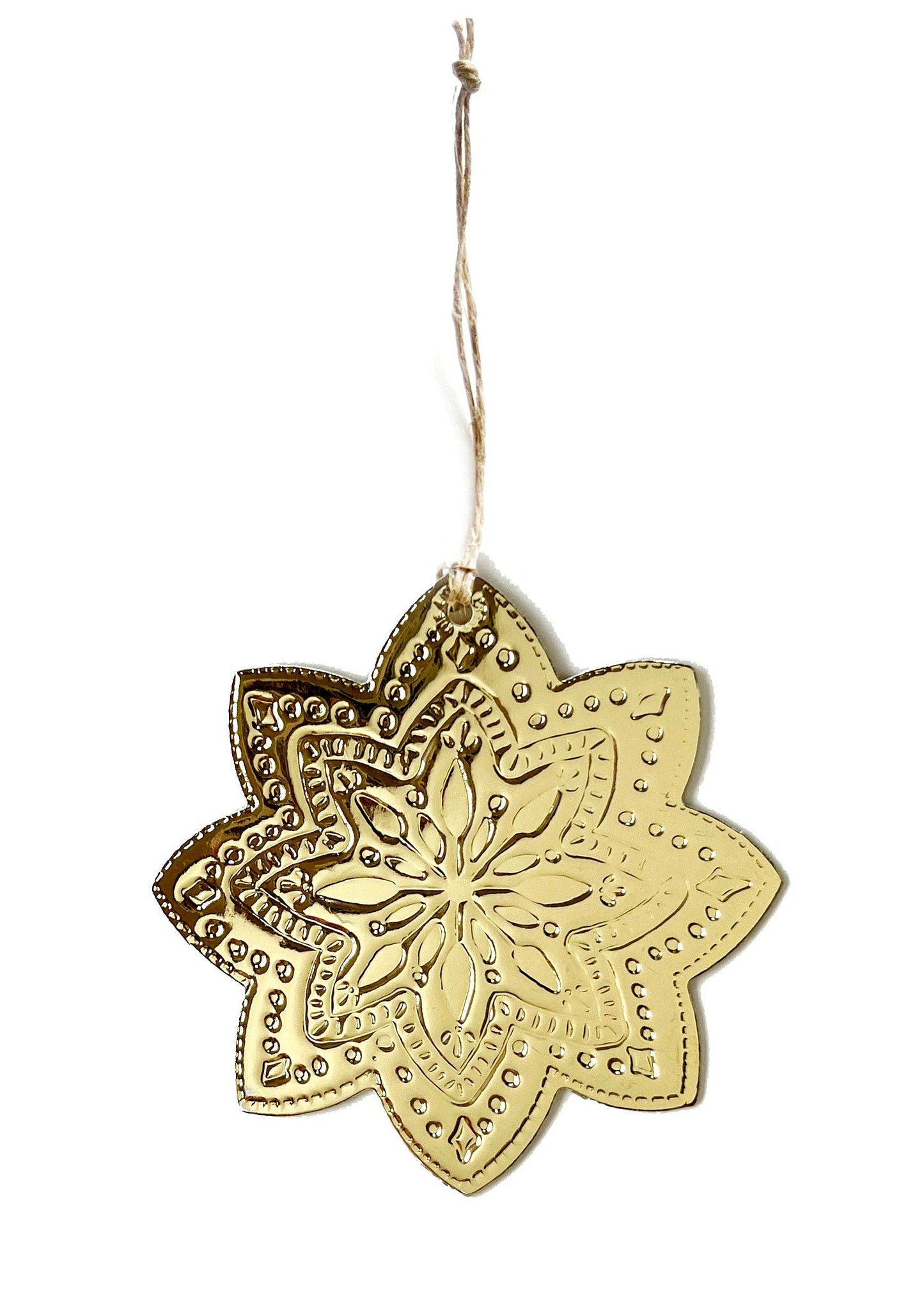 Mandala Faux Tin Ornament - Gold