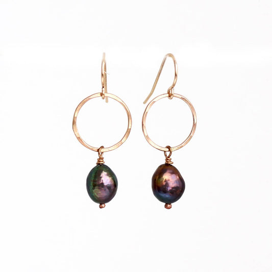 Talisman Earrings - Black Pearl