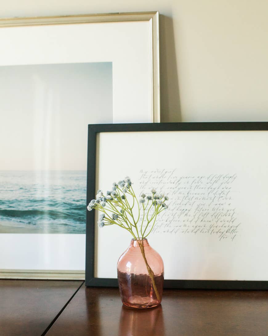 Haley Handblown Hammered Glass Bud Vases - Blush