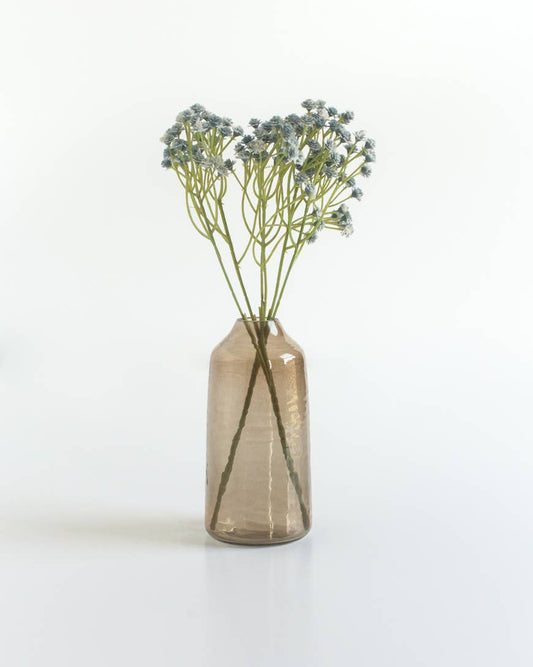 Siena Handblown Hammered Glass Bud Vases - Smoke