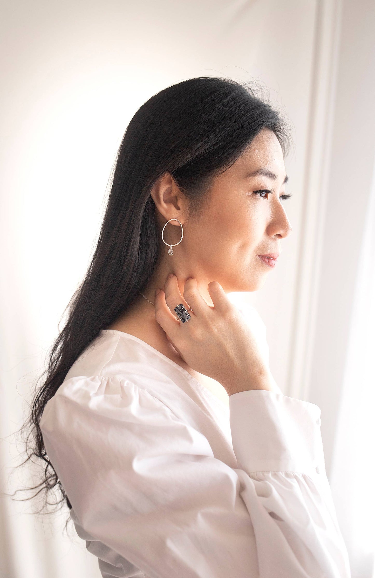 Alana Douvros Bloop Earrings-Herkimer Diamond