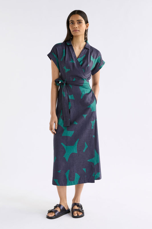 Elk Minnen Wrap Dress - Teal Tera