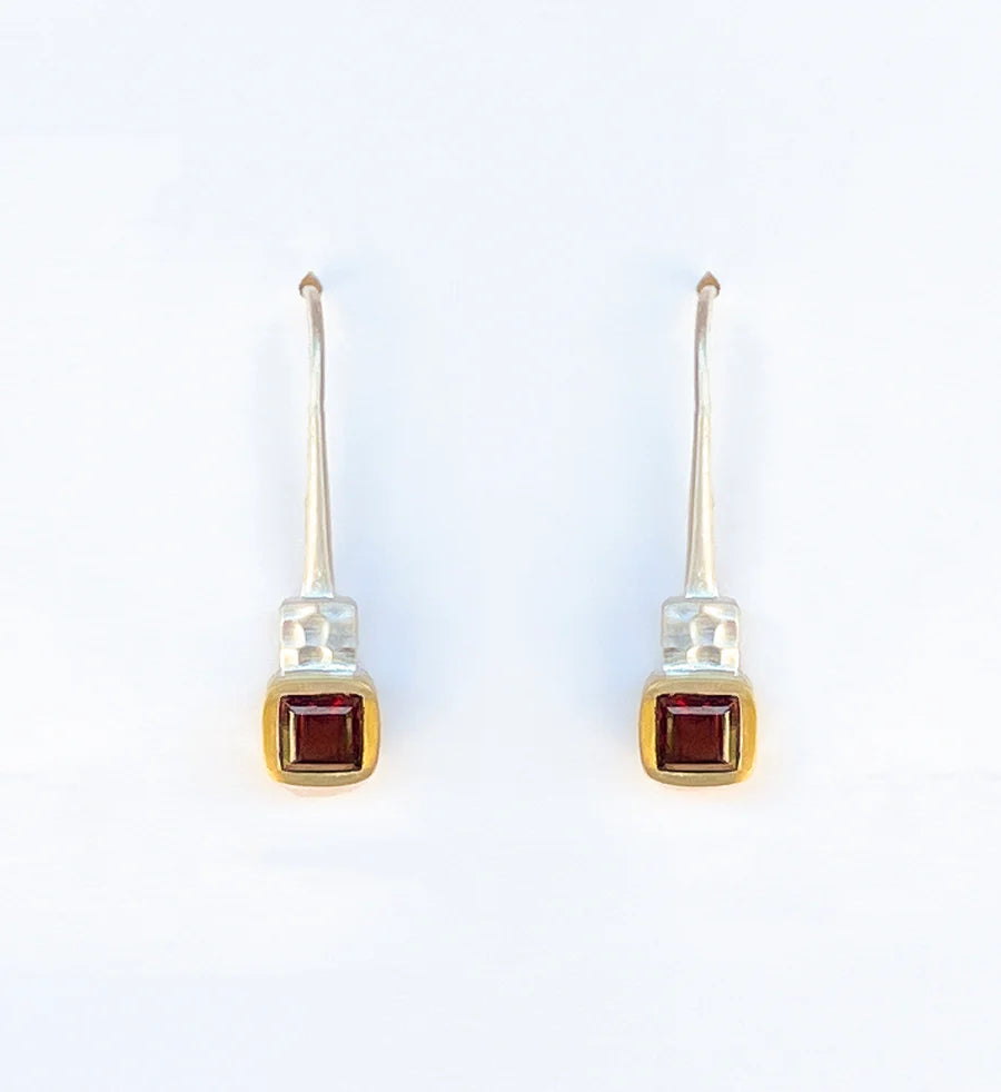 via Smith Garnet Bridge Earrings