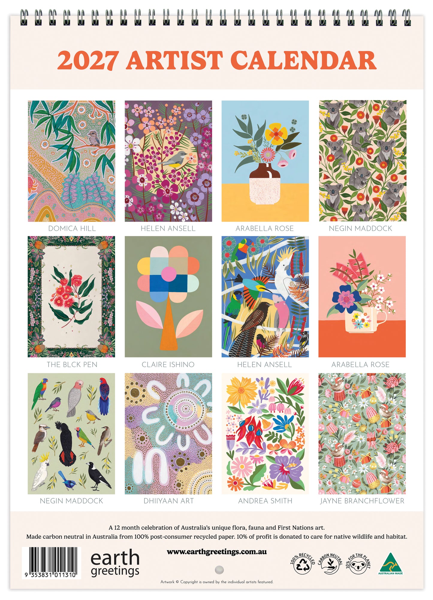 Earth Greetings 2027 Artist Calendar