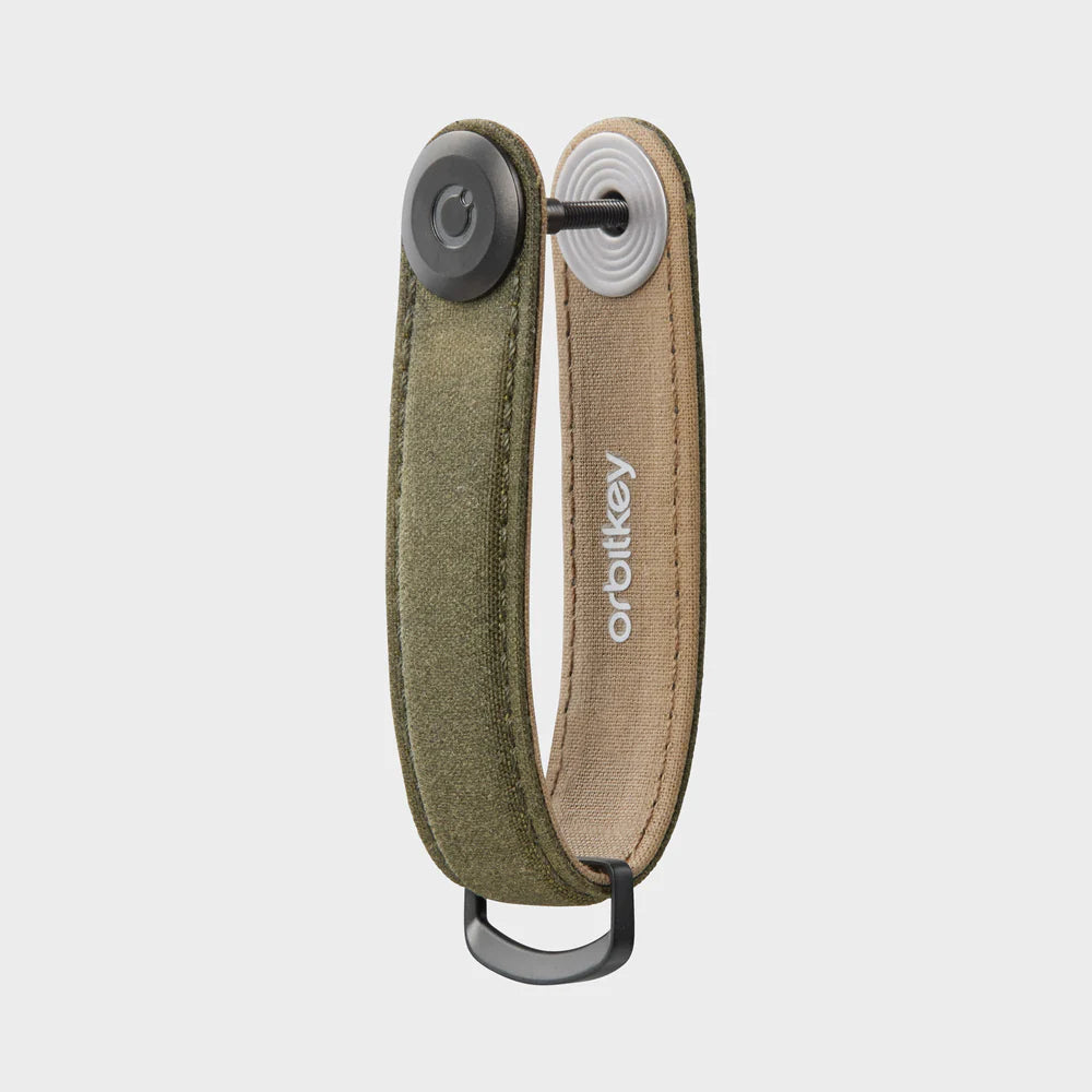Orbitkey Leather Key Organiser - Waxed Canvas Khaki