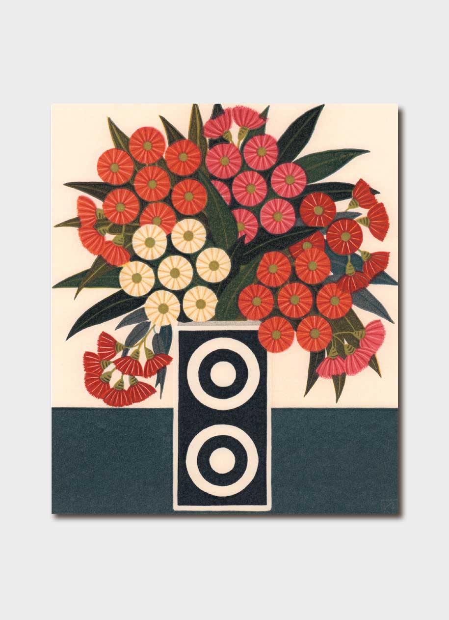 Greeting Card  Flowering Gums and Circle Vase