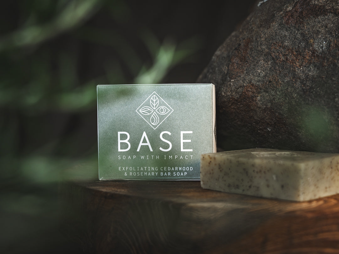 Base Soaps Exfoliating Cedarwood & Rosemary Bar Soap