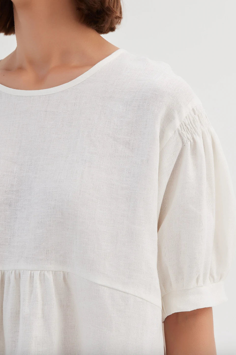 Tirelli Bishop Sleeve Top - White