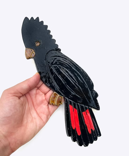 Togetherness Ceramic Wallhanging - Black Cockatoo
