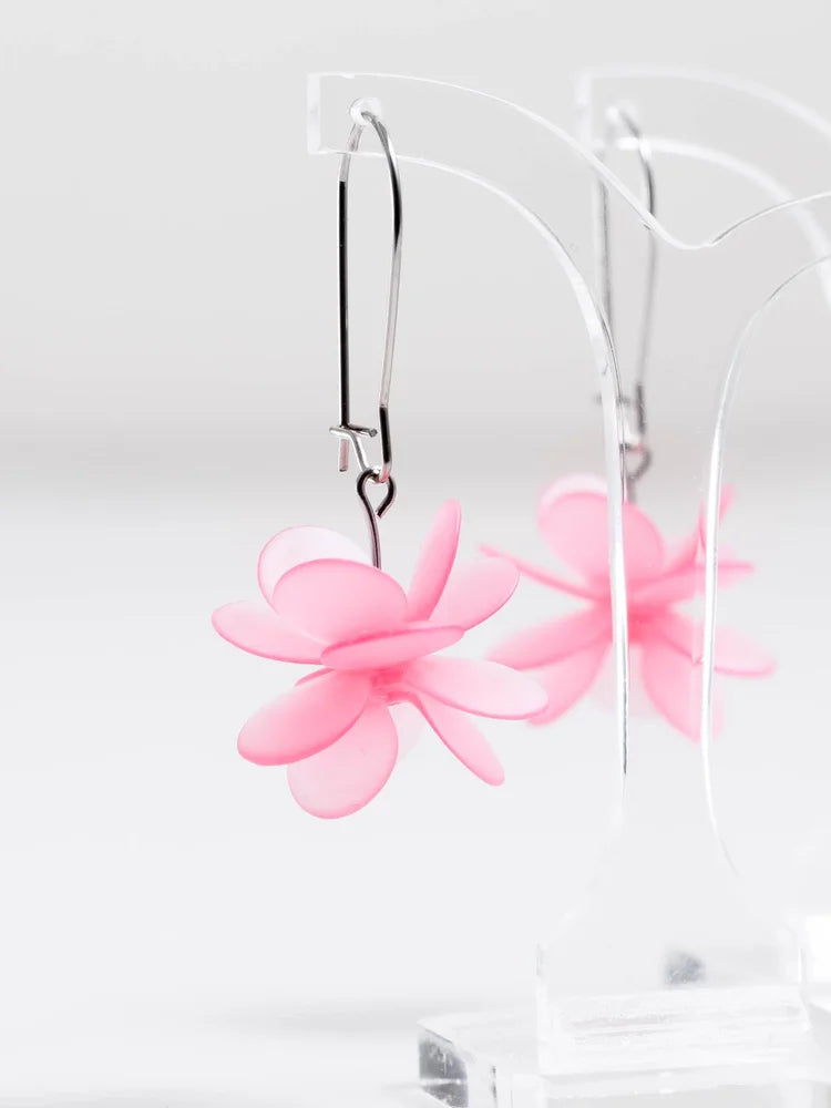 Claire Ishino Peach Pink Blossom Flower Earrings