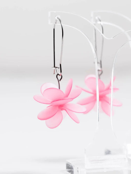 Claire Ishino Peach Pink Blossom Flower Earrings