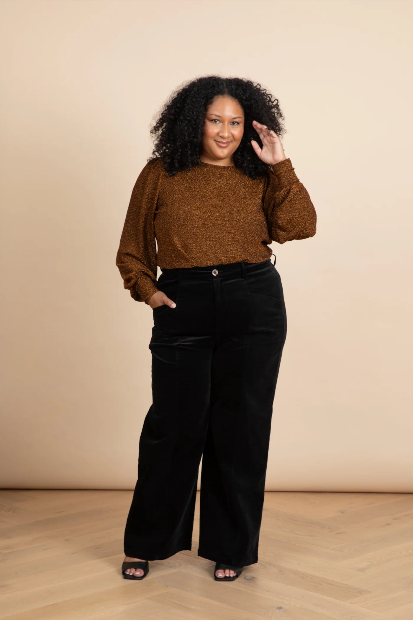 Bronze Goddess Bell Sleeve Blouse - Frock Me Out