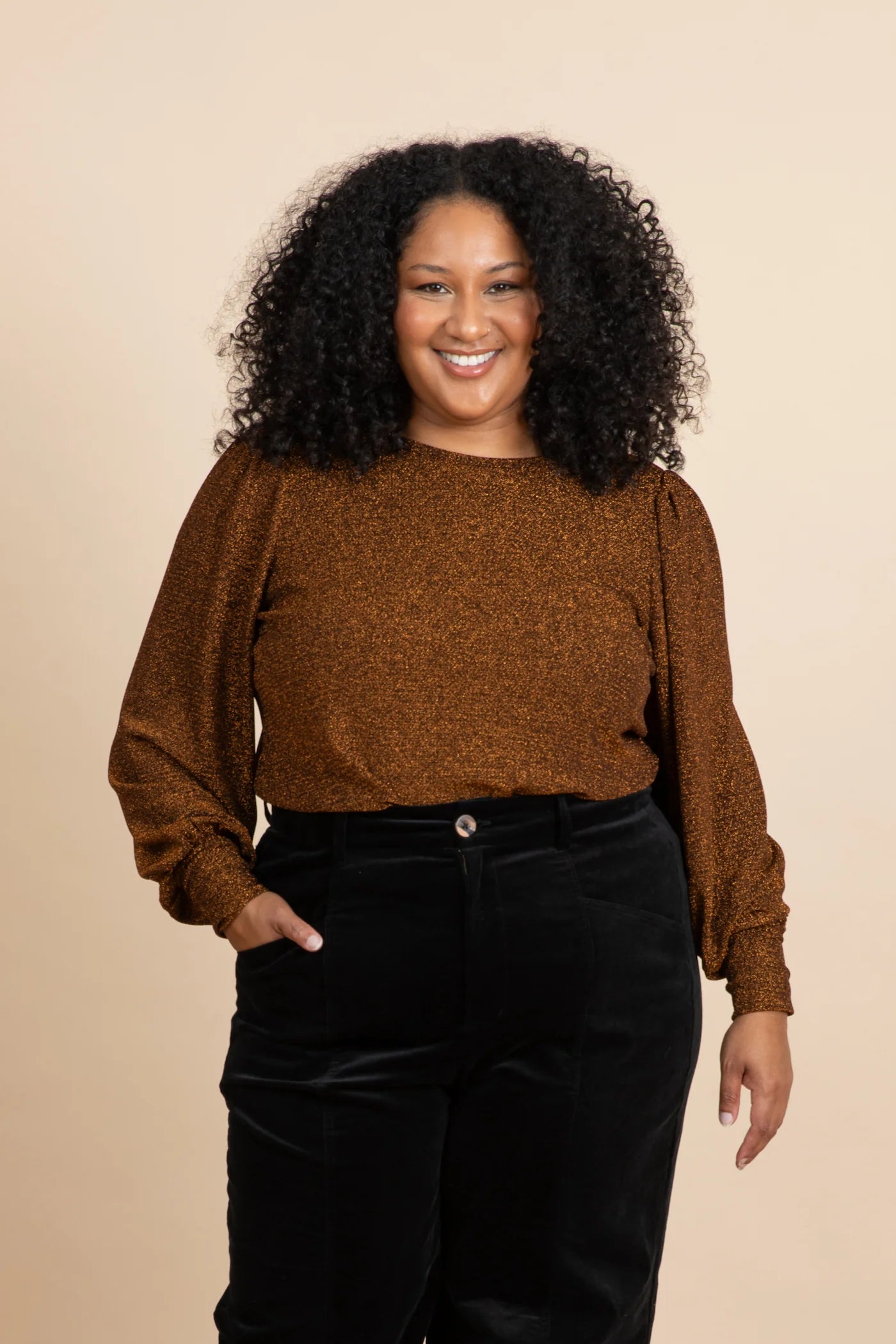 Bronze Goddess Bell Sleeve Blouse - Frock Me Out