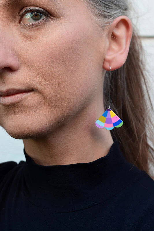 Kitty Came Home - Flower Fan Hook Earrings