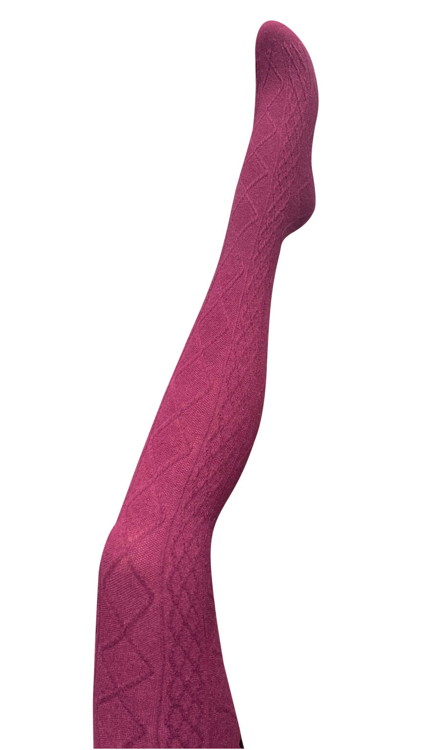 Tightology ‘Aran' Claret Cashmere Blend Tights