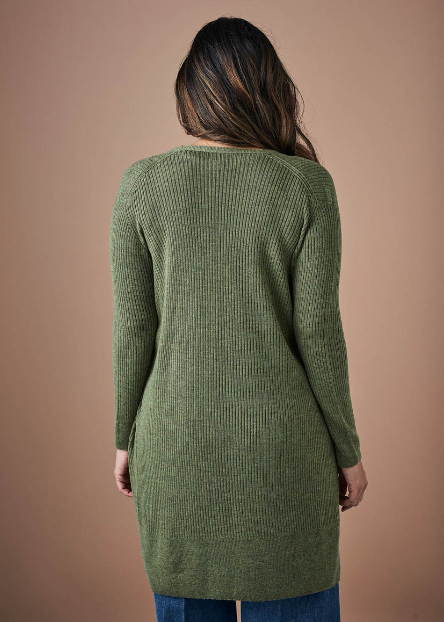 Uimi August Merino Wool Cardigan - Fern