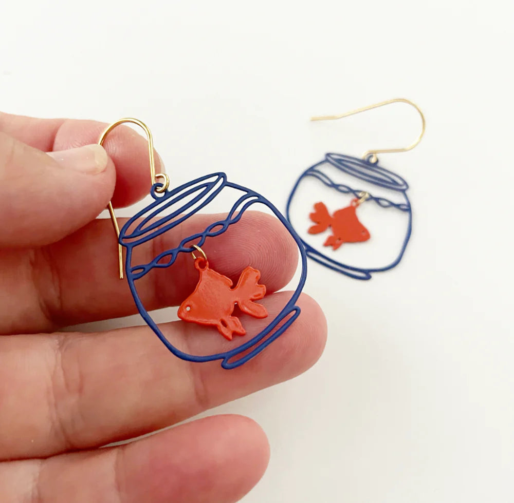 Denz Mini Fish Bowl Earrings