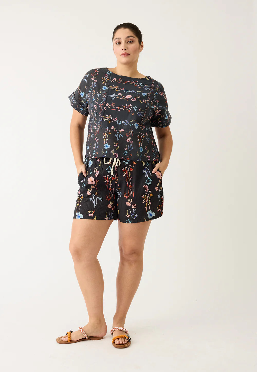 Nancybird Dolman Top - Watercolour Charcoal