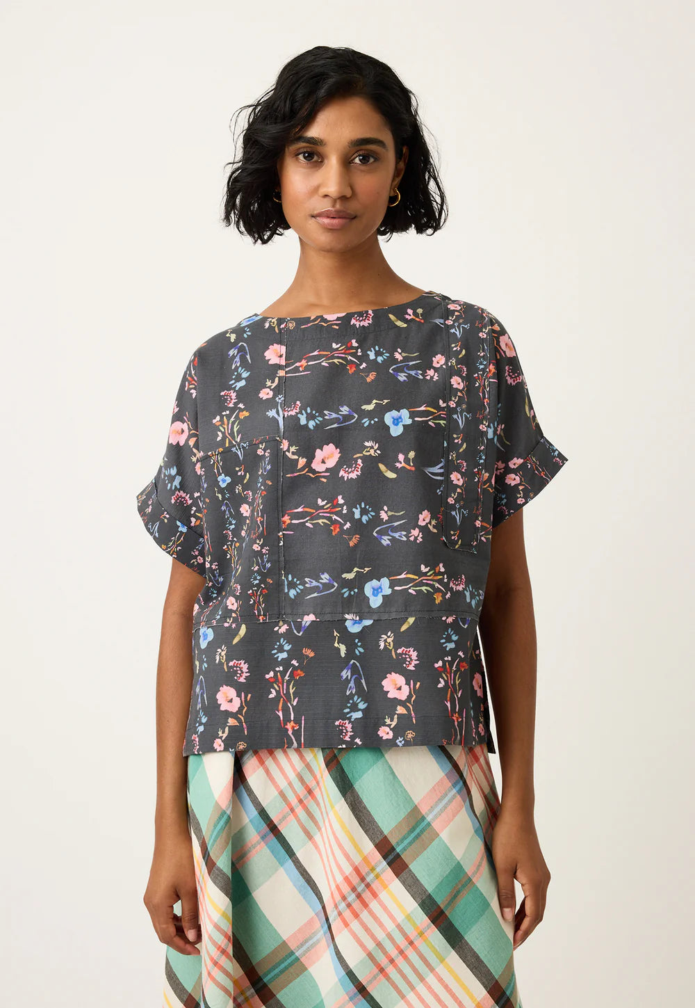 Nancybird Dolman Top - Watercolour Charcoal