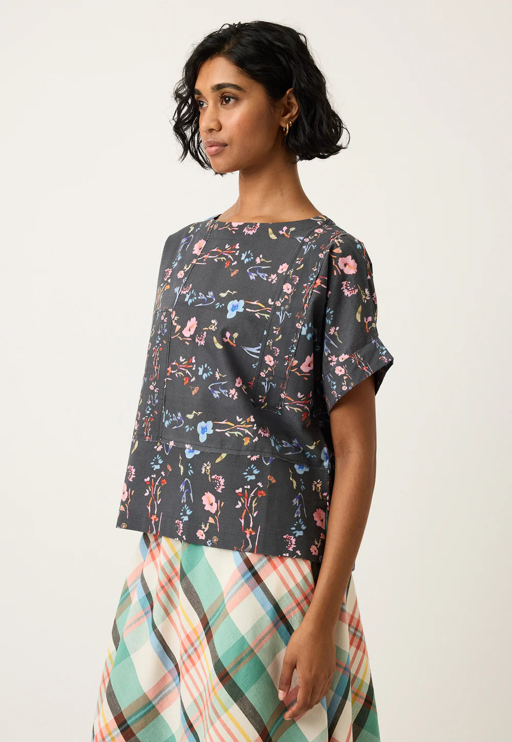 Nancybird Dolman Top - Watercolour Charcoal