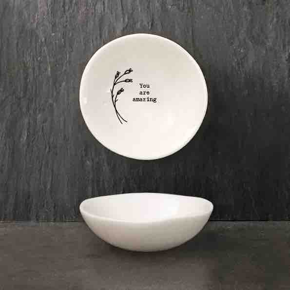 East of India Small Porcelain Bowl with sweet little sayings