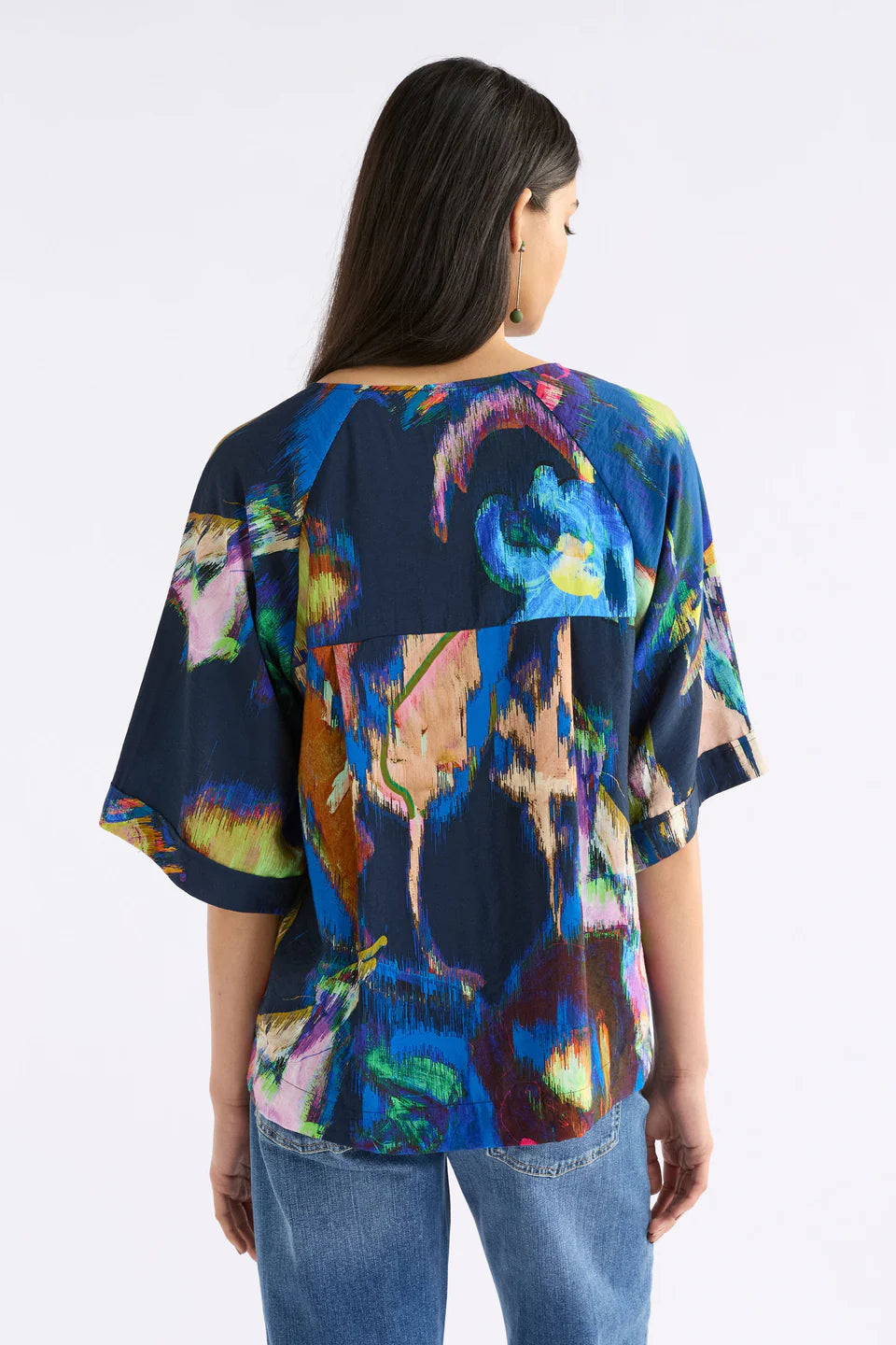 Elk Moda V Neck Top - Vaara Print