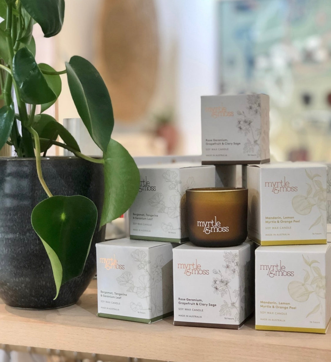 Myrtle and Moss Botanical Mini Candle