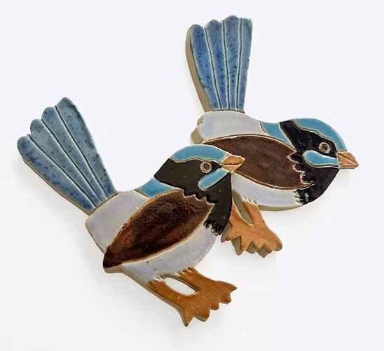 Togetherness Ceramic Wallhanging - Fairy Wren