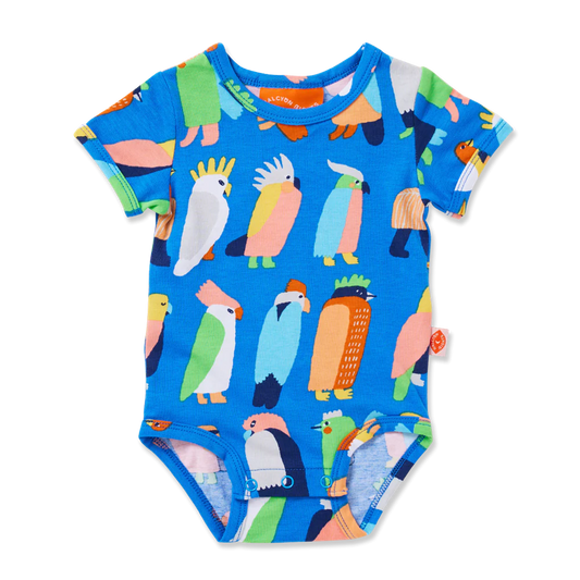 Halcyon Nights Flamin' Galahs Short Sleeve Bodysuit
